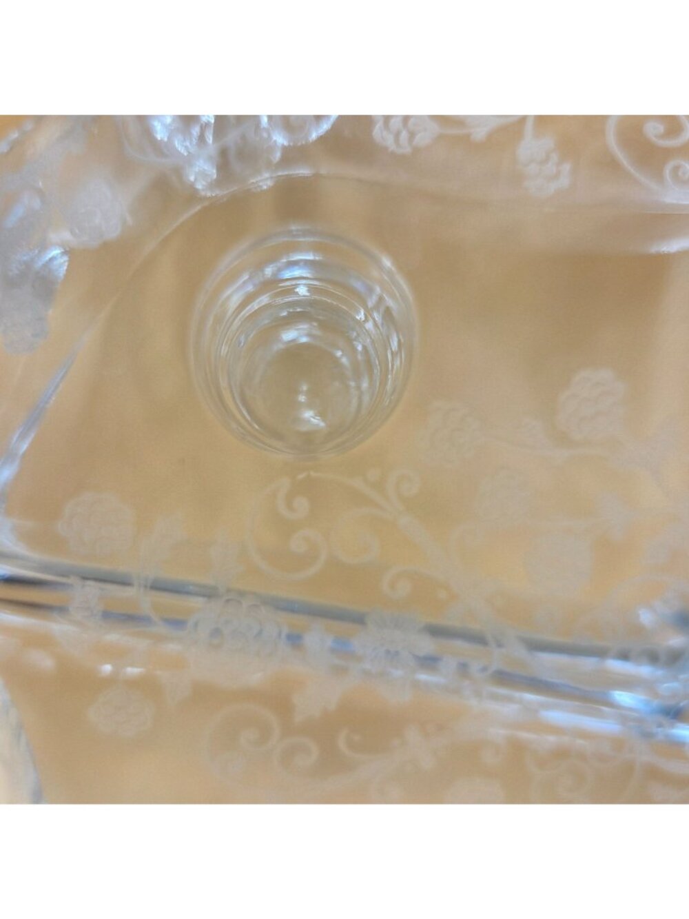 Cambridge Glass 3500/64 Elaine Etch Clear 3 Part Relish Dish 4 Toed - Picture 10 of 10